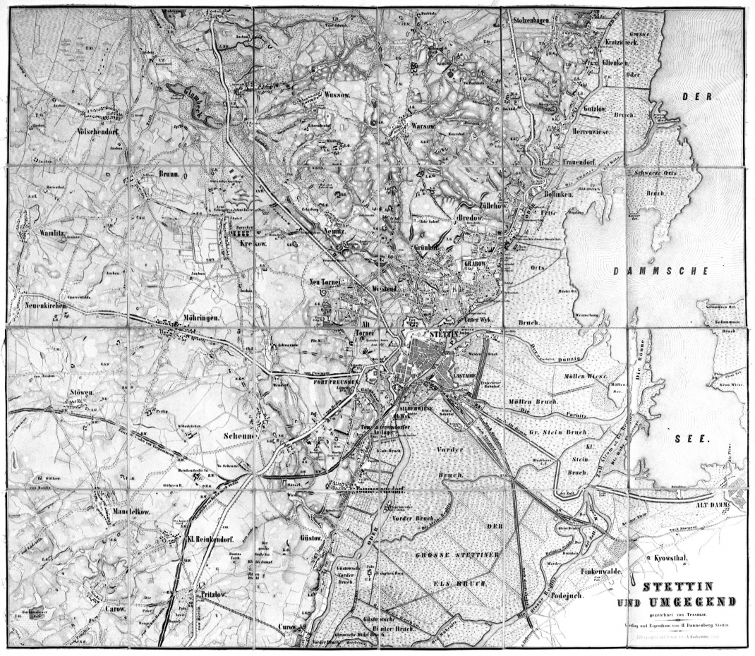Plany historyczne rozwoju przestrzennego Szczecina - 1875 r.