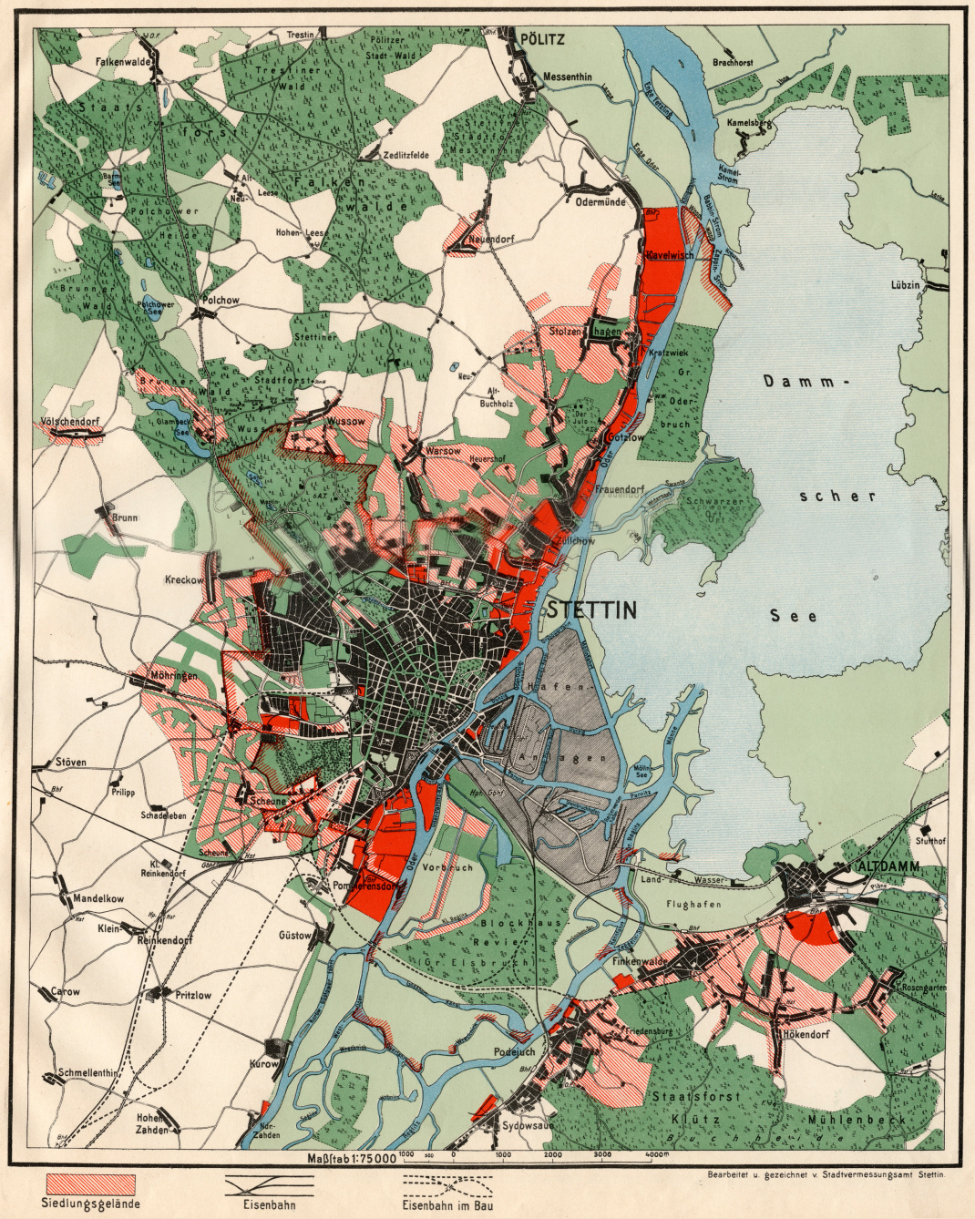 Plany historyczne rozwoju przestrzennego Szczecina - 1934 r.