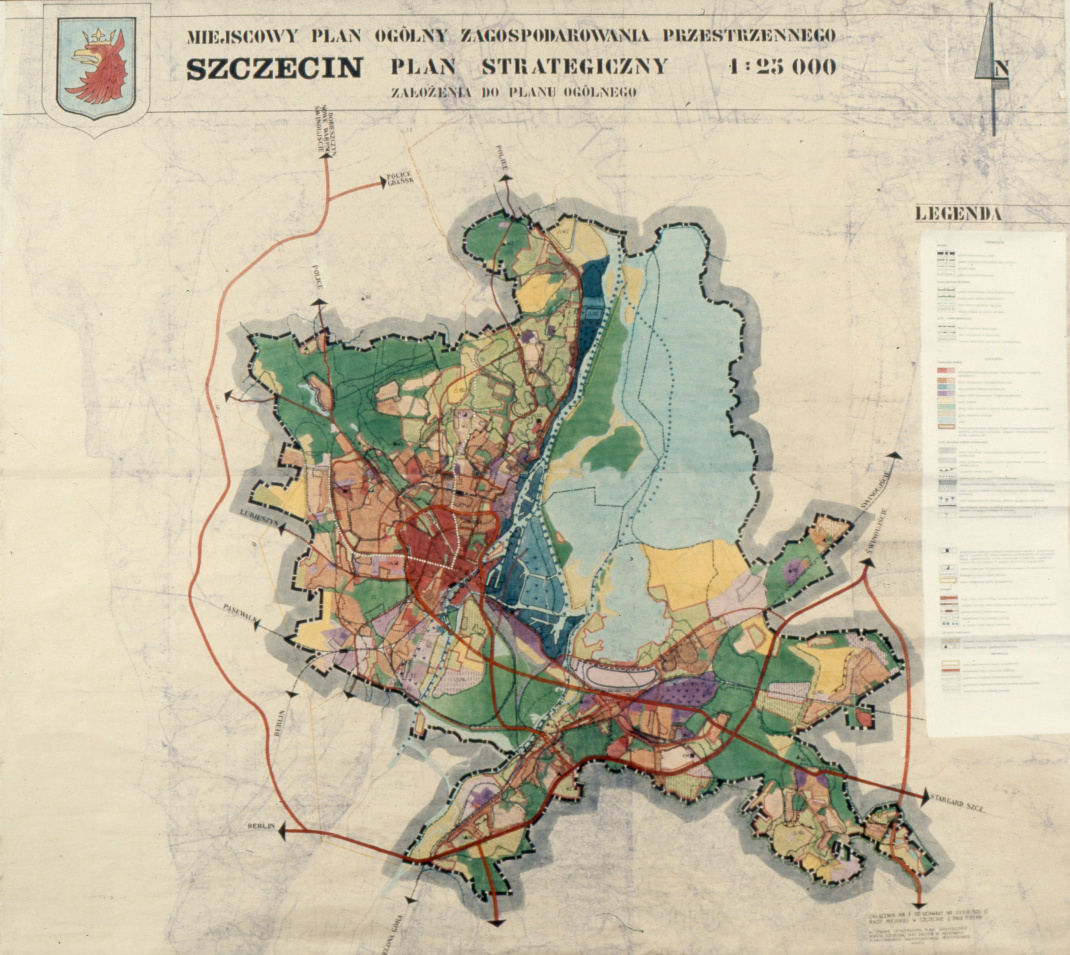 Plany historyczne rozwoju przestrzennego Szczecina - 1993 r.