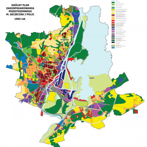 Plany historyczne rozwoju przestrzennego Szczecina - 1965 r.